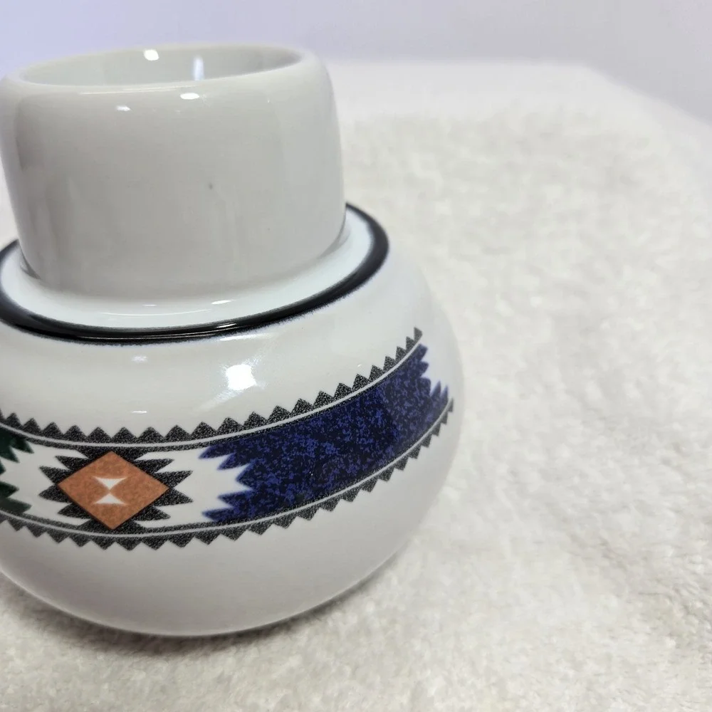 Kachina by Noritake Japan Hurricane Lamp Base Santa Fe Aztec Design Southwestern